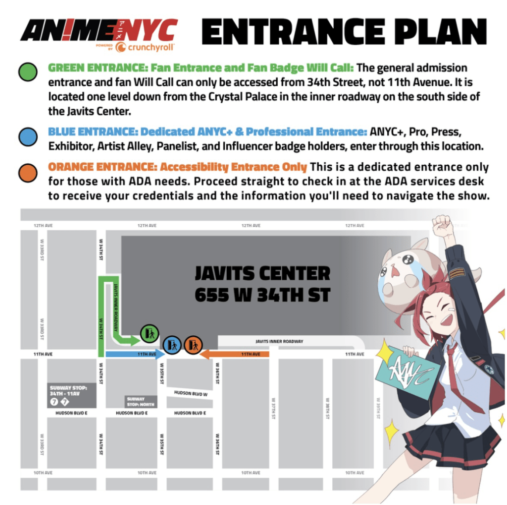 Anime NYC 2024 map
