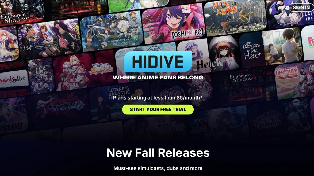 OTT Platforms HIDIVE