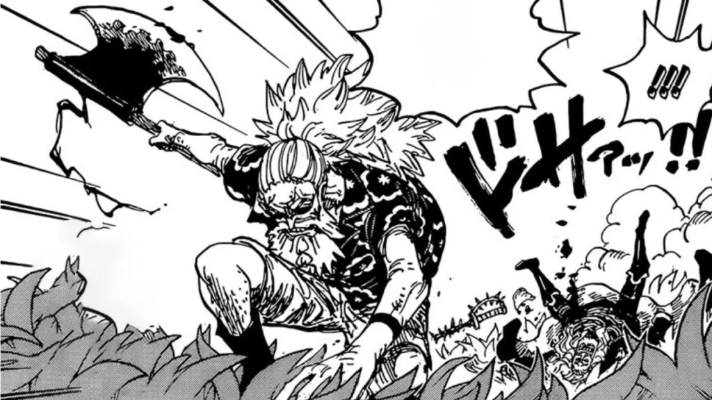 Scopper Gaban hits Saint Sommers in One Piece Ch. 1148