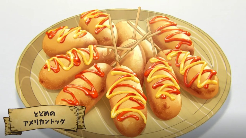 Fried Food Party and Rock Bird Nabeyaki Udon Recipes in Campfire Cooking in Another World Season 2 Ep 5 2 Campfire Cooking in Another World With My Absurd Skill Season 2 Episode 5 Dishes American Corn Dogs